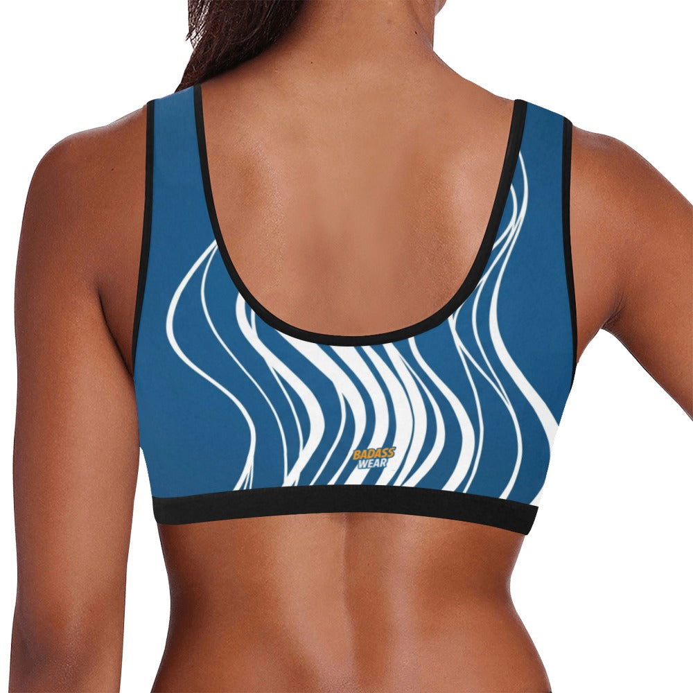 Blue & White Sport Bra