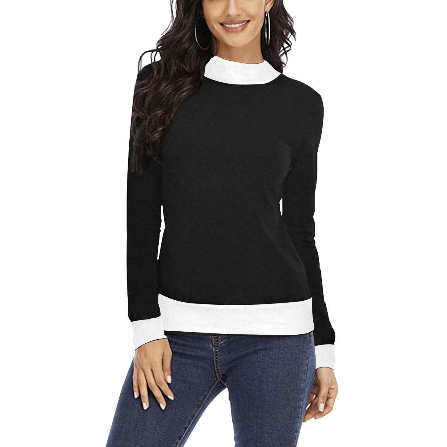 Women's black and white contrast sweatshirt BadAssWear.fi
