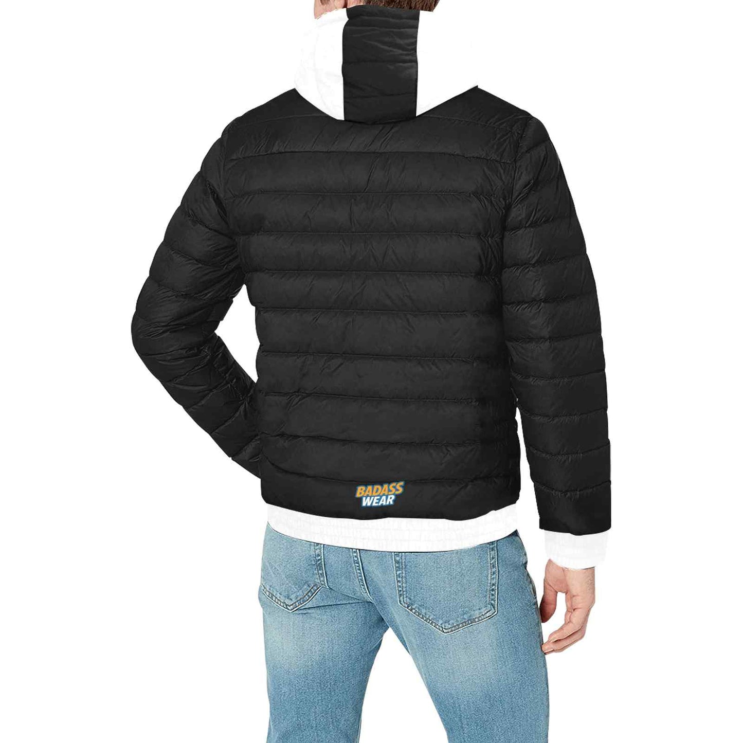 Black & white Men’s Padded Hoodie BadAssWear.fi