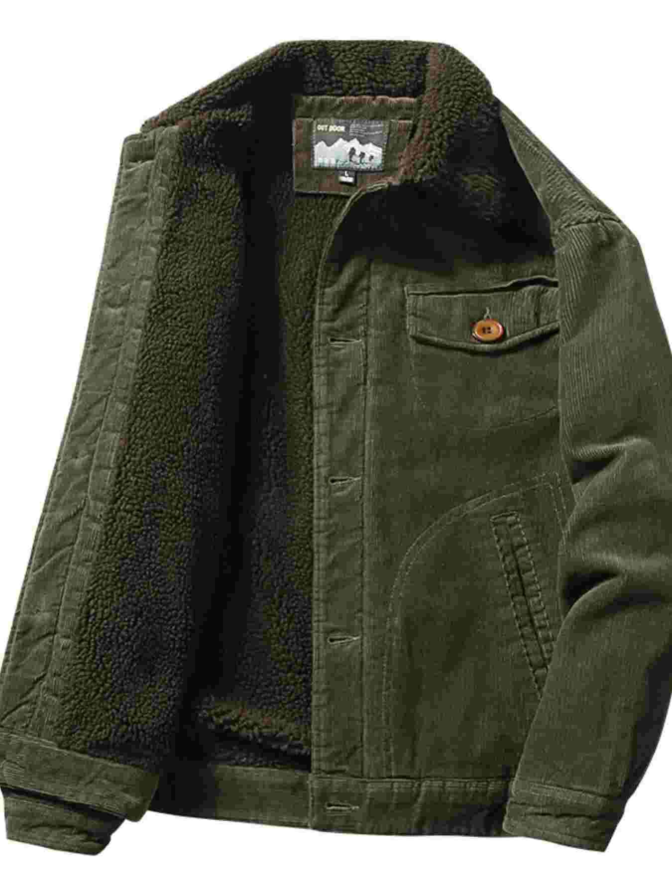 Men's Plus Size Button Up Fleece Jacket BadAssWear.fi