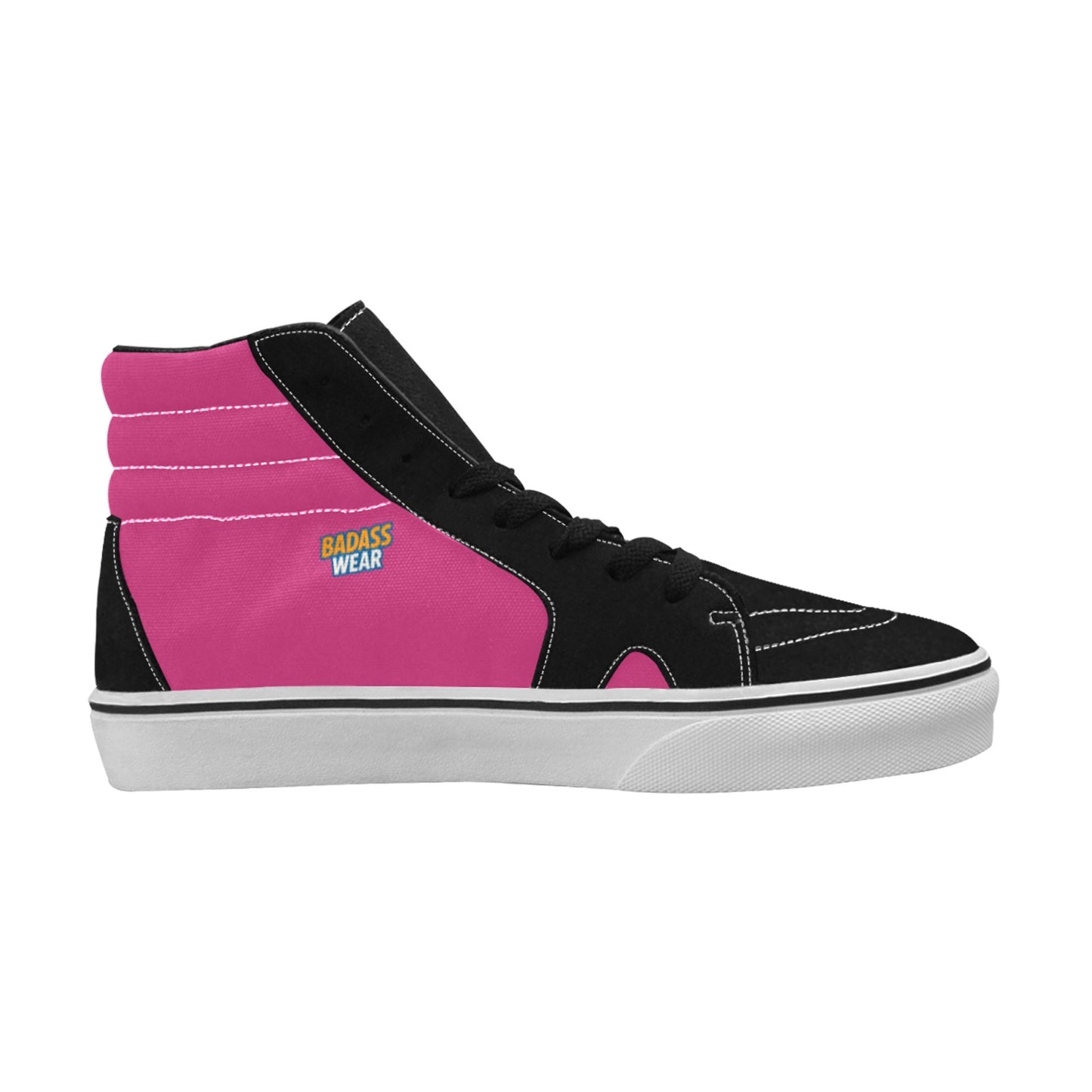 Women's High Top Skateboarding Shoes Black & pink
