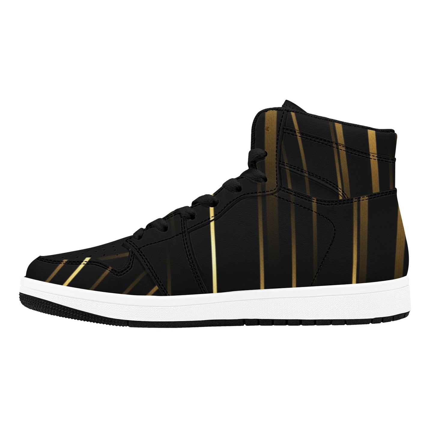 Men's High Top Sneakers Black & Gold
