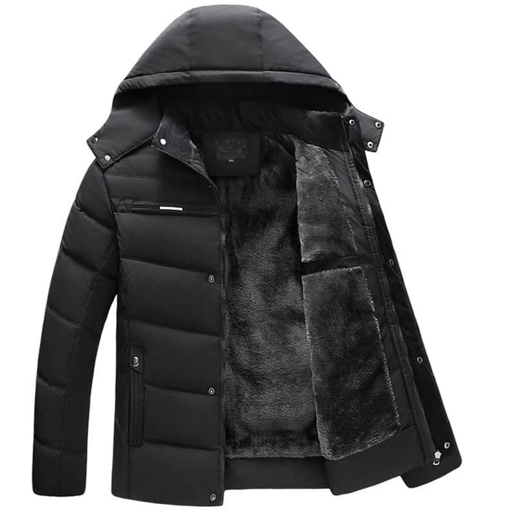 Hooded slim fit plus down padded down jacket men BadAssWear.fi