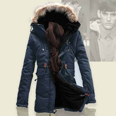 Men Winter Coat Lamb Wool Liner Thick Padded Jacket Men&