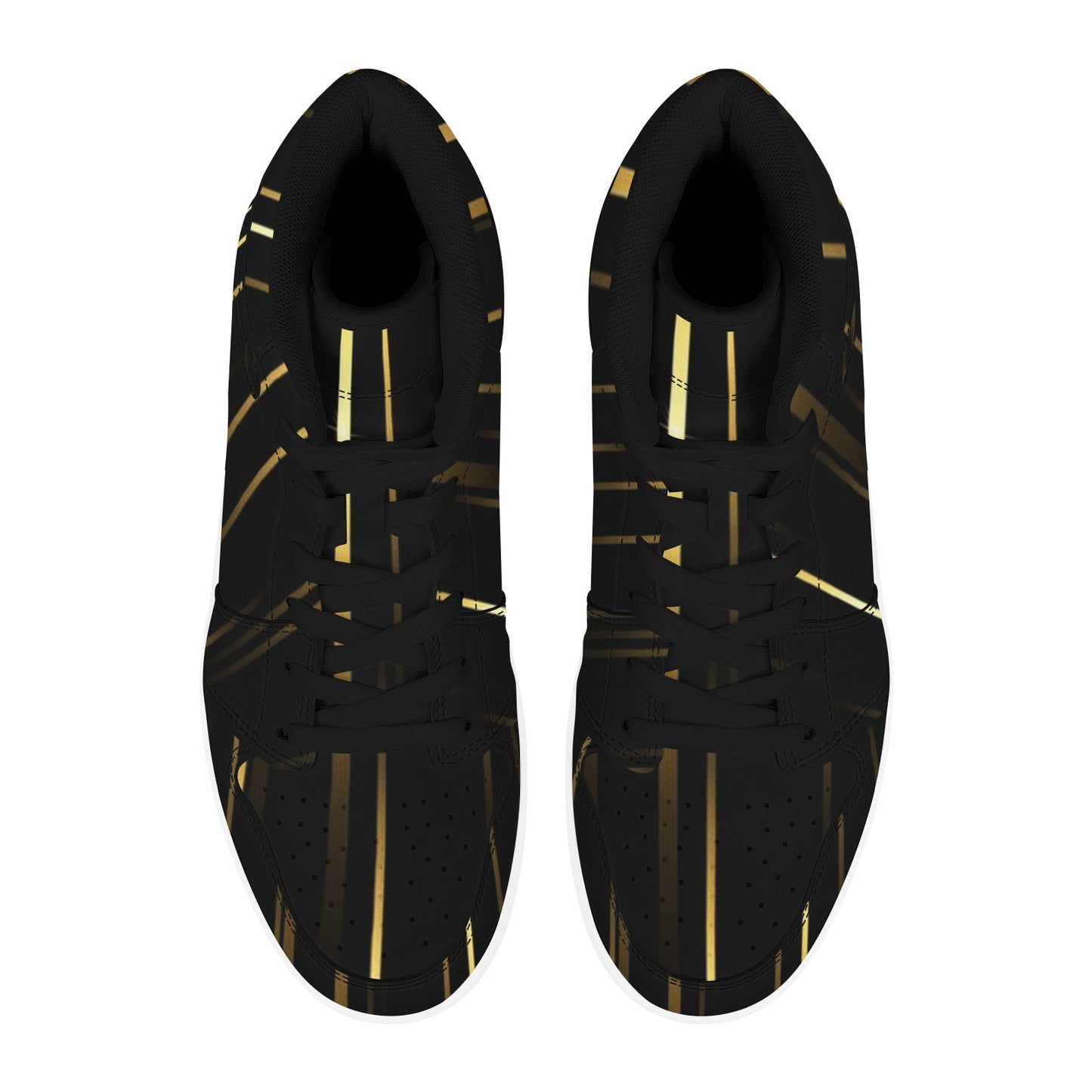 Men's High Top Sneakers Black & Gold