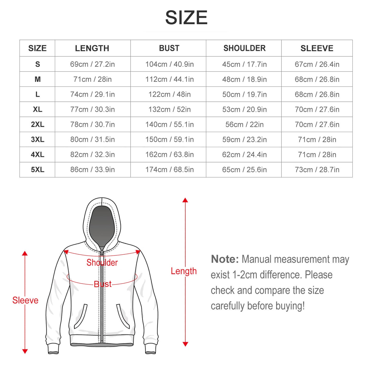 Men's Double Layer Fleece Zippered Hoodie black and white abstract wave pattern