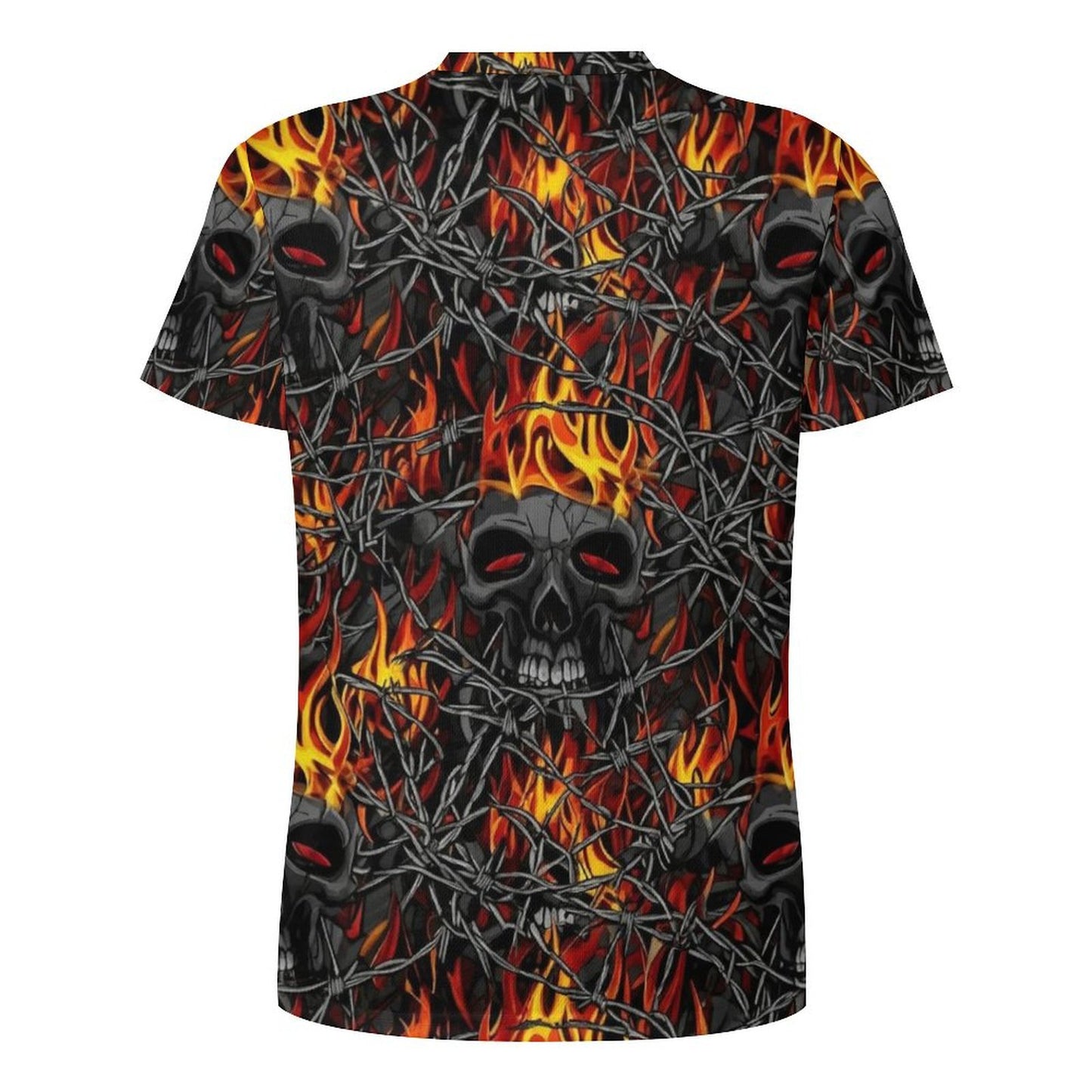 Men's Barbed Skull Ice Silk T-Shirt