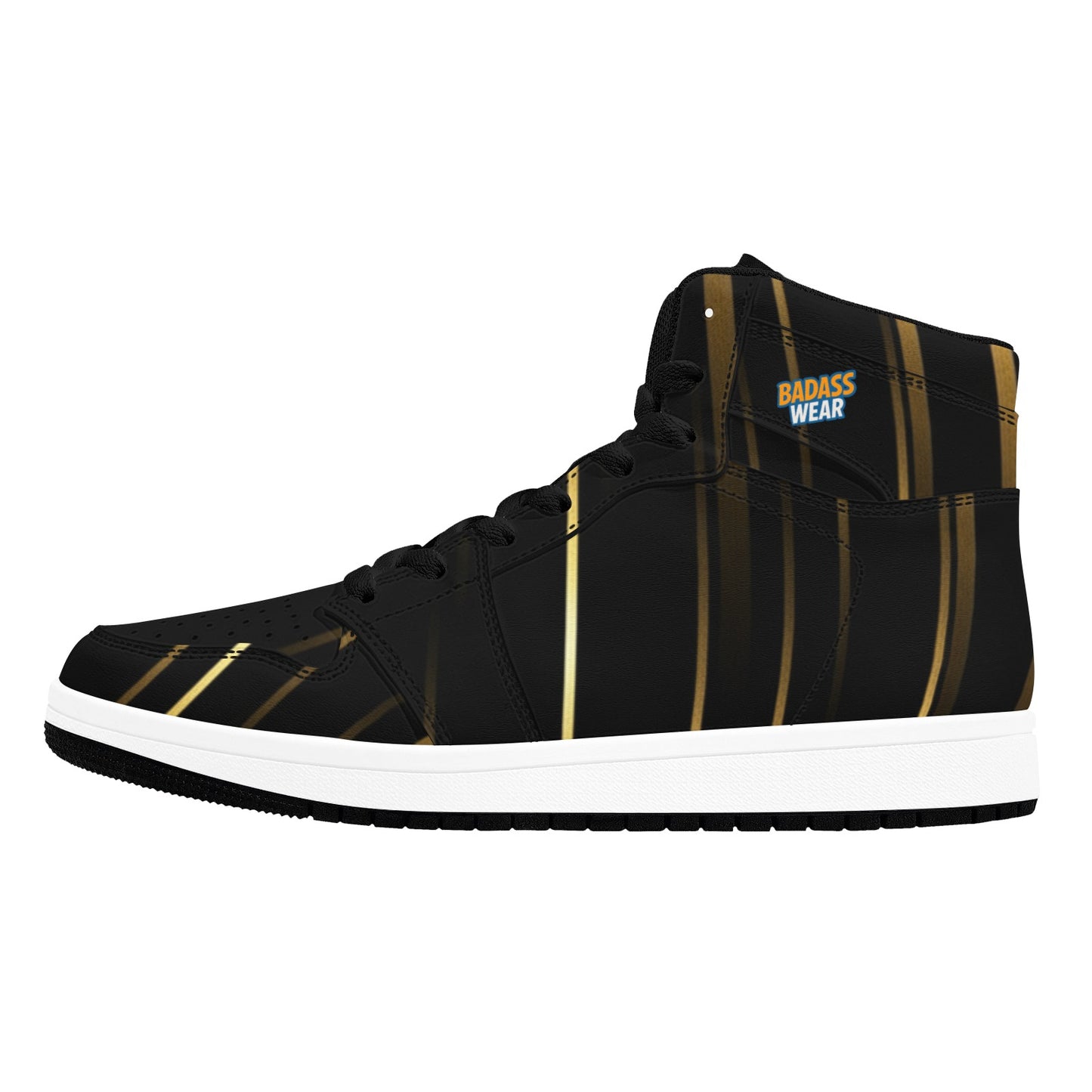 Men's High Top Sneakers Black & Gold