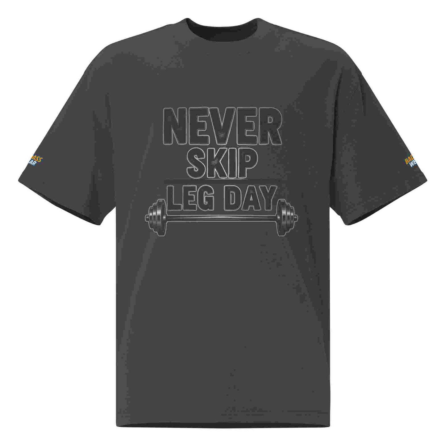 Men's Oversized T-shirt - "Never Skip Leg Day" BadAssWear.fi