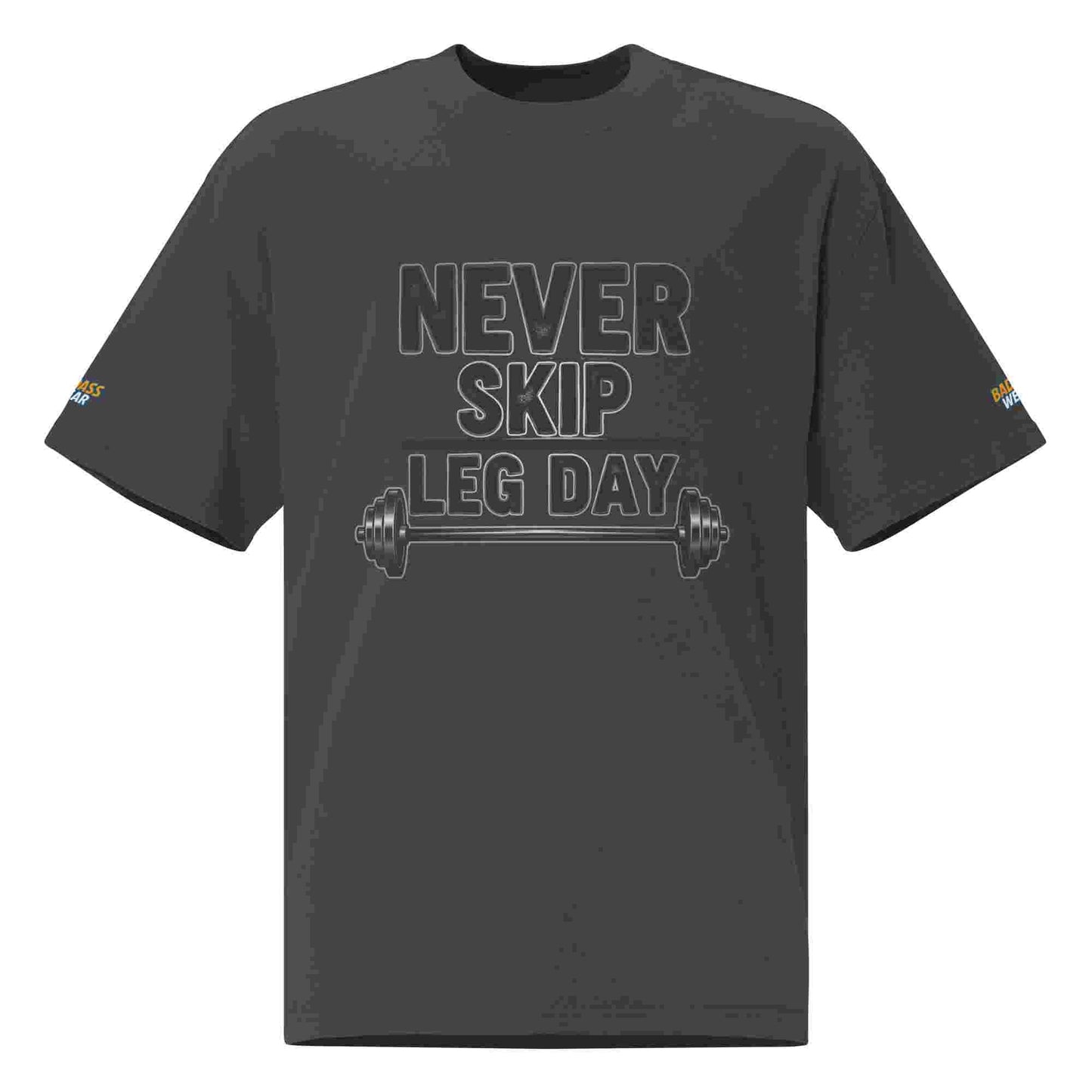 Men's Oversized T-shirt - "Never Skip Leg Day" BadAssWear.fi