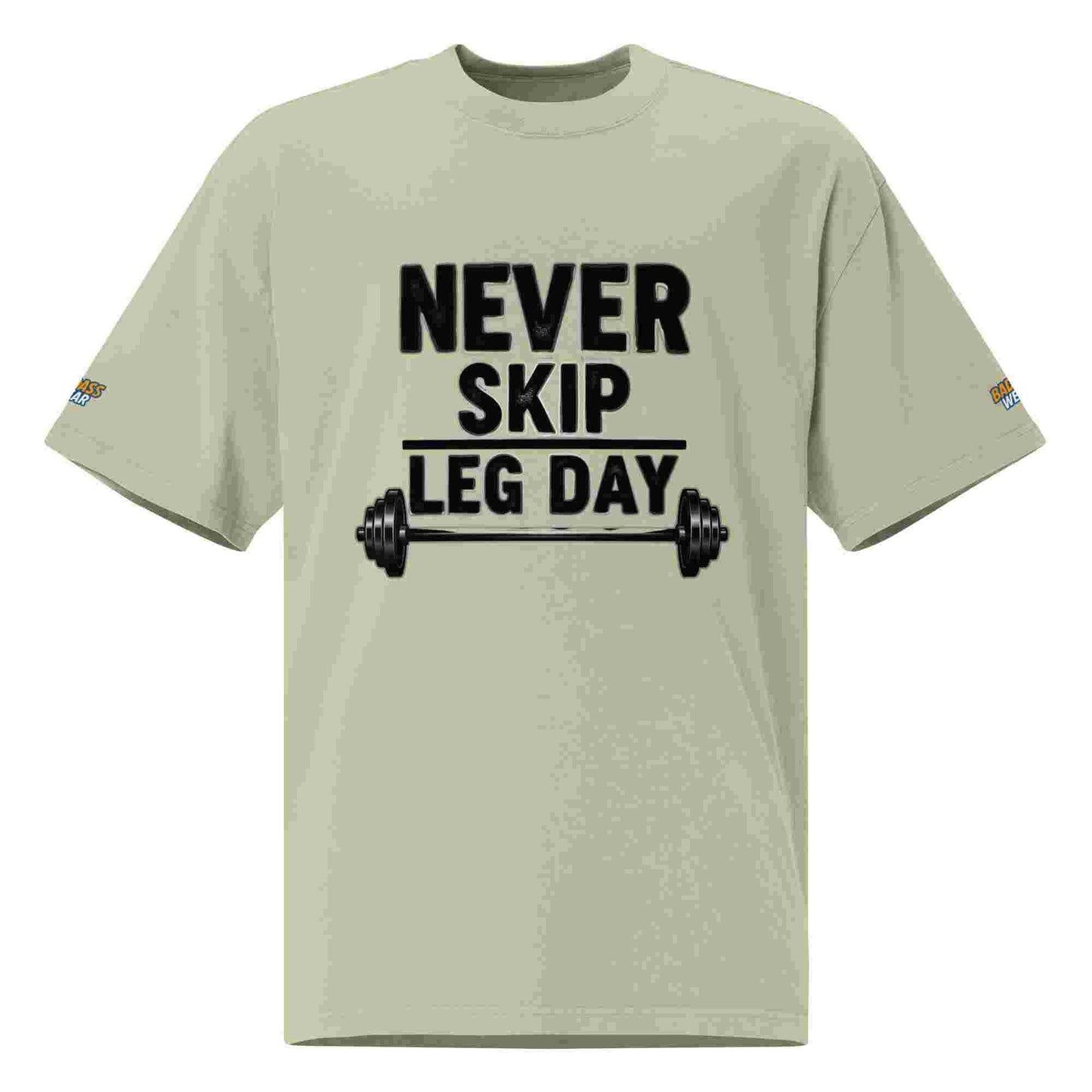 Men's Oversized T-shirt - "Never Skip Leg Day" BadAssWear.fi