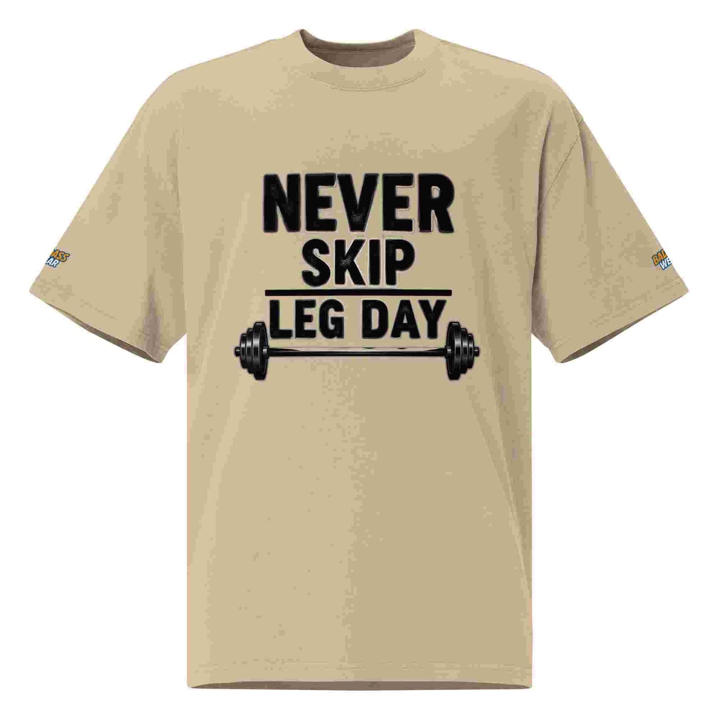 Men's Oversized T-shirt - "Never Skip Leg Day" BadAssWear.fi