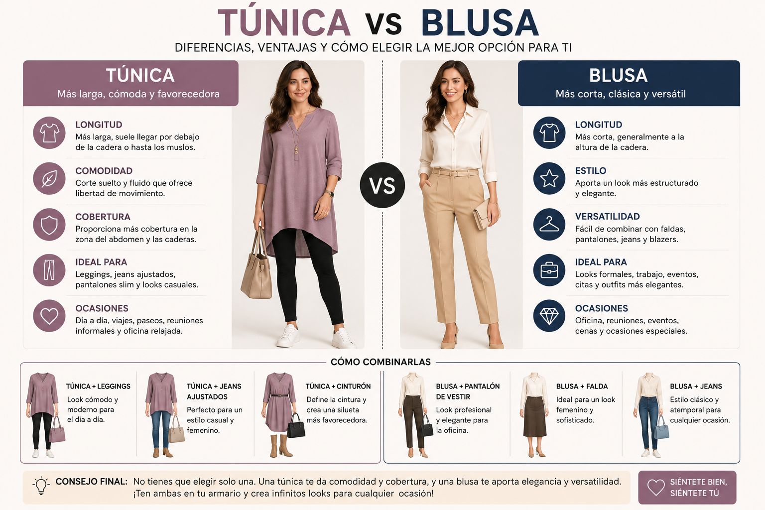 Túnica o blusa: ¿cuál te queda mejor?