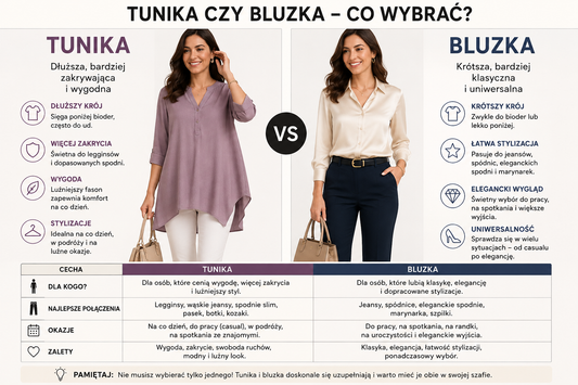 Tunika czy bluzka – która pasuje do Ciebie lepiej?