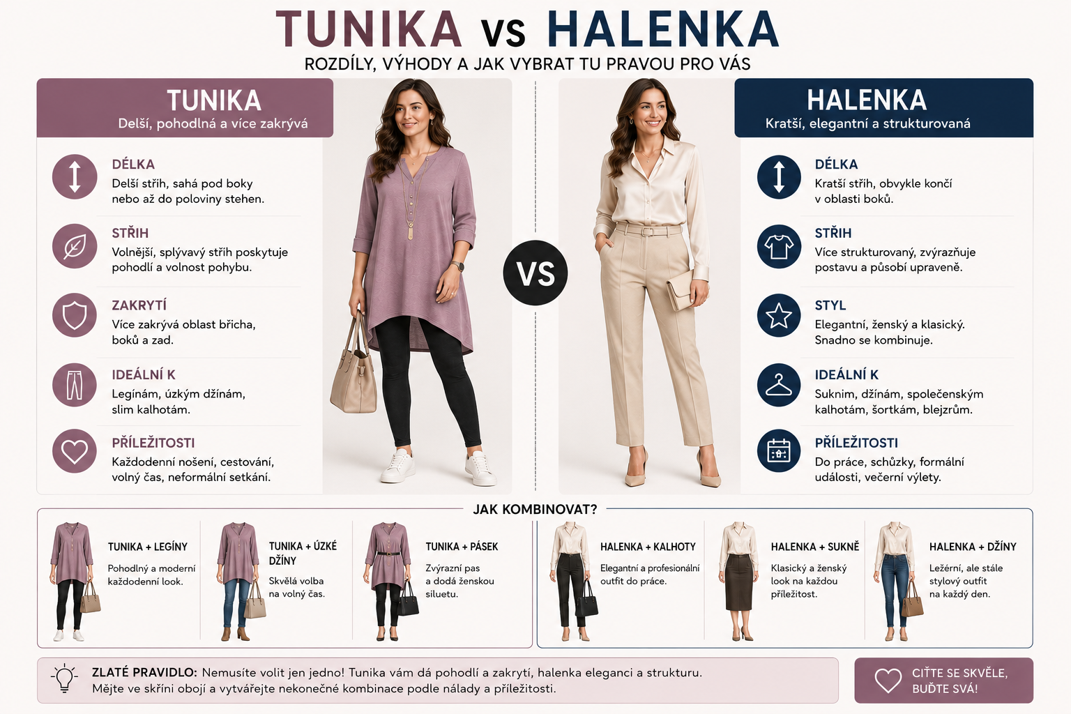 Tunika nebo halenka – co vám bude slušet lépe?