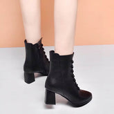 British Style Double Breasted Chunky Heel Fashion Boots BadAssWear.fi