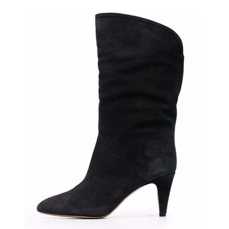 Western Boots With Pointed Toe And Tapered Heel null