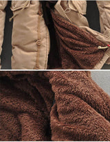 Men Winter Coat Lamb Wool Liner Thick Padded Jacket Men's Cotton Coat BadAssWear.fi