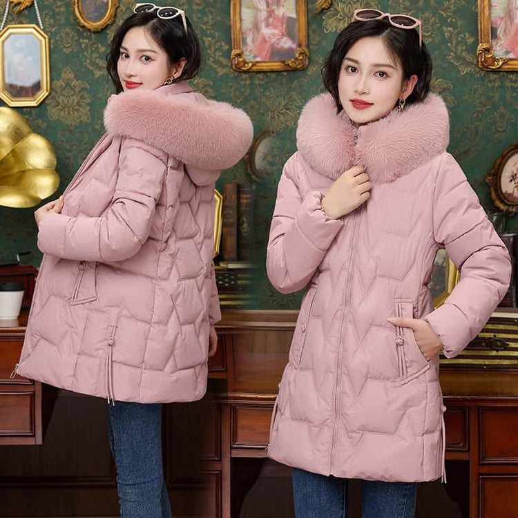 Down Cotton-padded Coat For Women Mid-length BadAssWear.fi