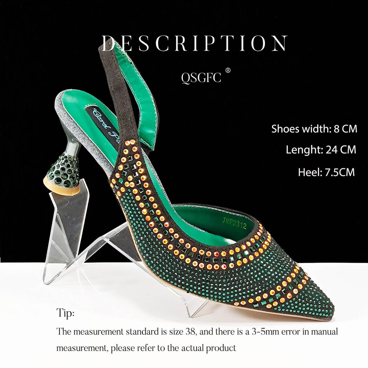 Fashion Simple Pointed Striped Hot Drilling Women Low-cut High Heels BadAssWear.fi