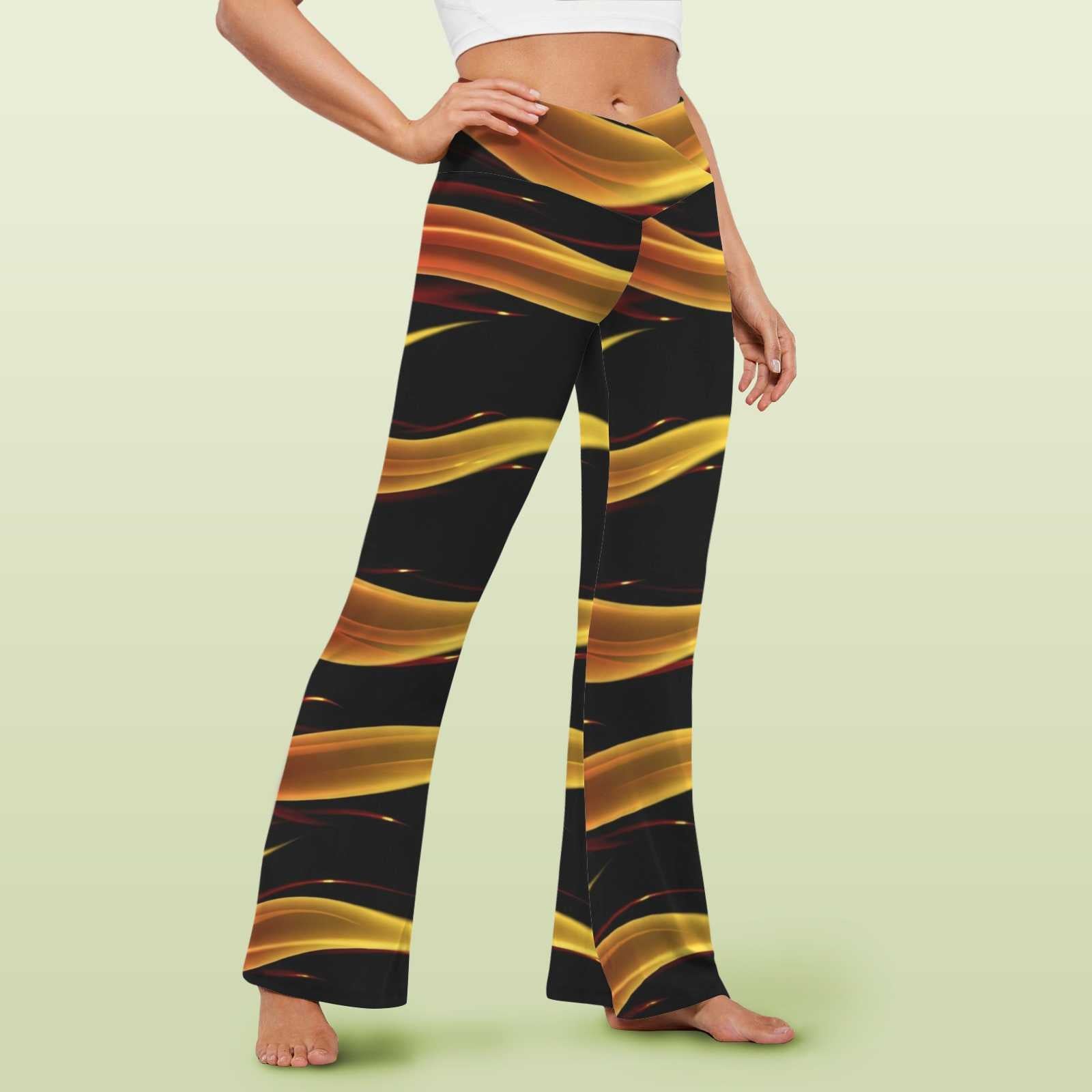 Flare Leggings – Black & Gold Vibes BadAssWear.fi
