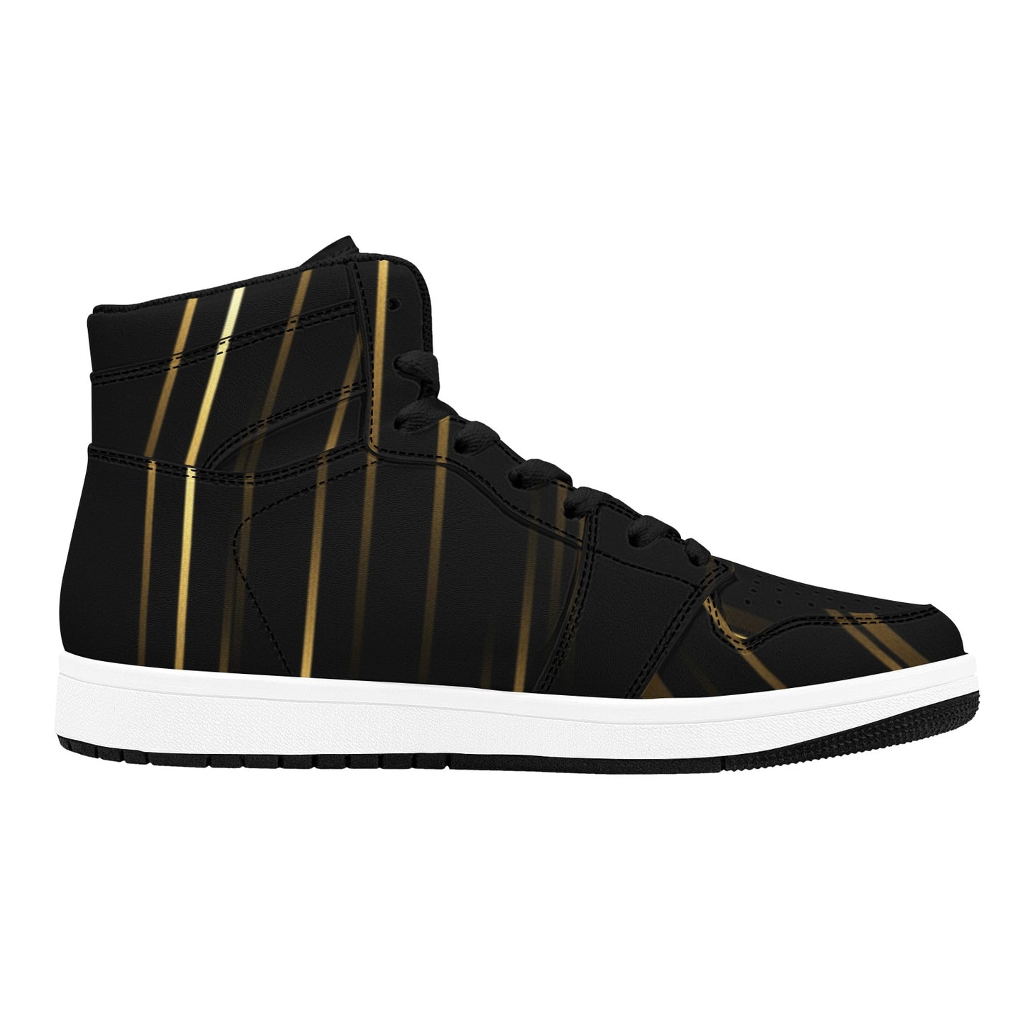 Men's High Top Sneakers Black & Gold