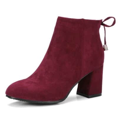Suede square head European and American short boots women BadAssWear.fi