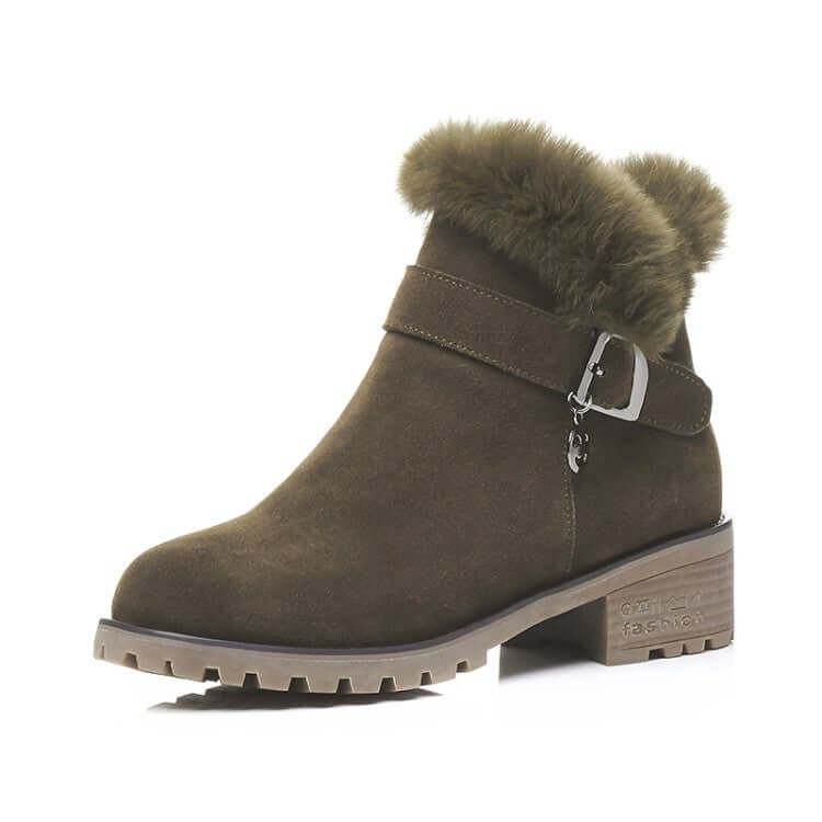 Real rabbit side zipper boots BadAssWear.fi