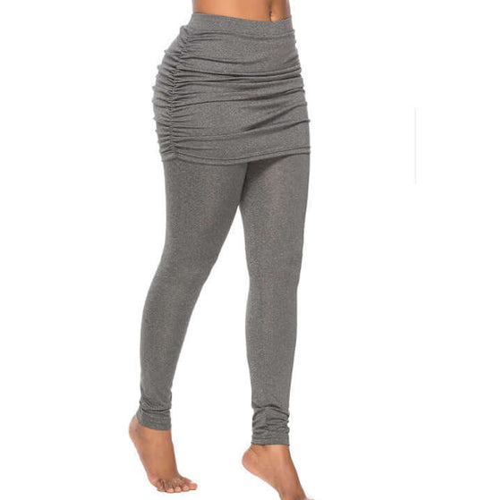 Pack hip side pleated skirt fake two leggings skirt Artsadd