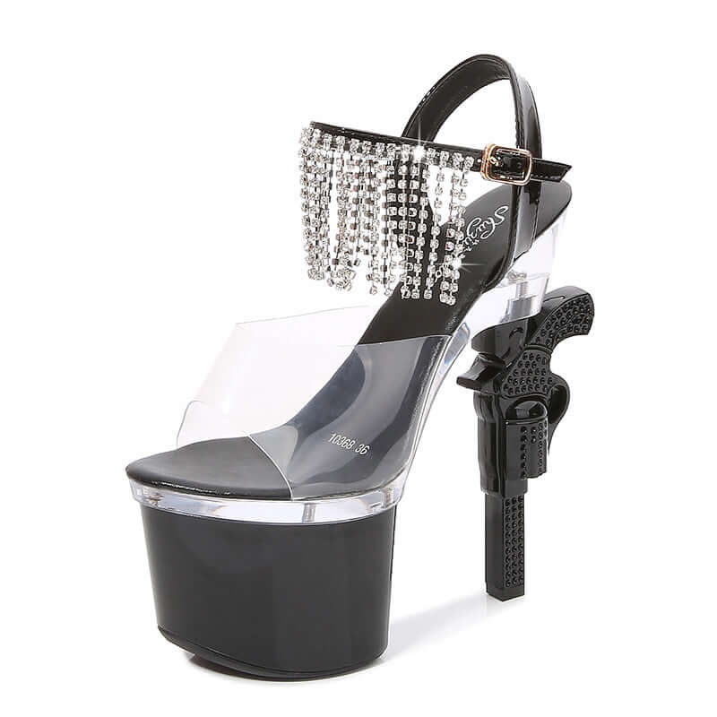 Muffin Sandals Super High Heels Transparent High Heels null