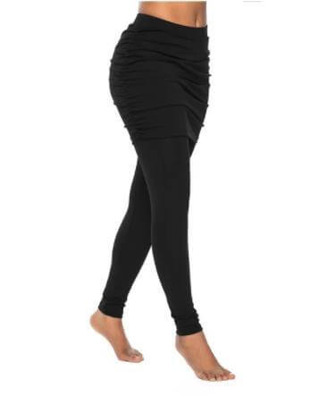 Pack hip side pleated skirt fake two leggings skirt Artsadd