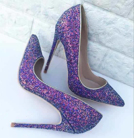 Symphony Purple Sequin Stiletto Heels for Women