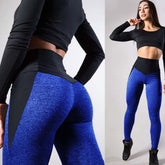 Contrasting Color Stitching Hip-Lifting Slim-Fitting Sports Running FitnessYoga Leggings Artsadd