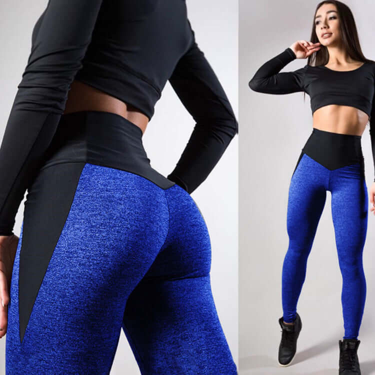 Contrasting Color Stitching Hip-Lifting Slim-Fitting Sports Running FitnessYoga Leggings Artsadd