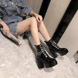 Lolita Gothic Mary Jane Womens Boots Platform Leather Martin Boots BadAssWear.fi