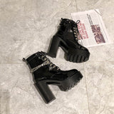 Lolita Gothic Mary Jane Womens Boots Platform Leather Martin Boots BadAssWear.fi