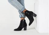 Martin Boots Autumn And Winter Short Tube Thick Heel Side Zipper Fashion Short Boots Women BadAssWear.fi