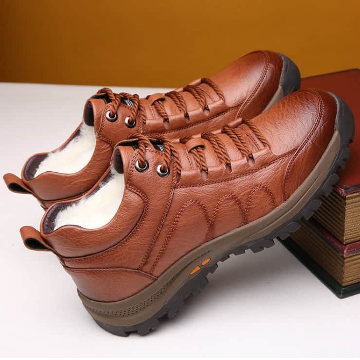Winter Men's Cotton Shoes Wool Sports Leather Shoes BadAssWear.fi