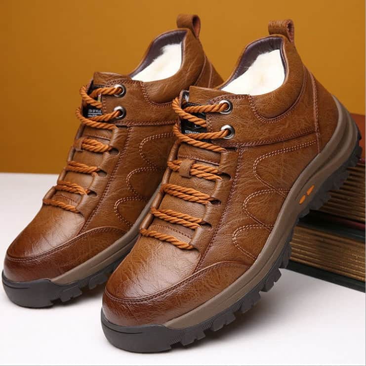 Winter Men's Cotton Shoes Wool Sports Leather Shoes BadAssWear.fi