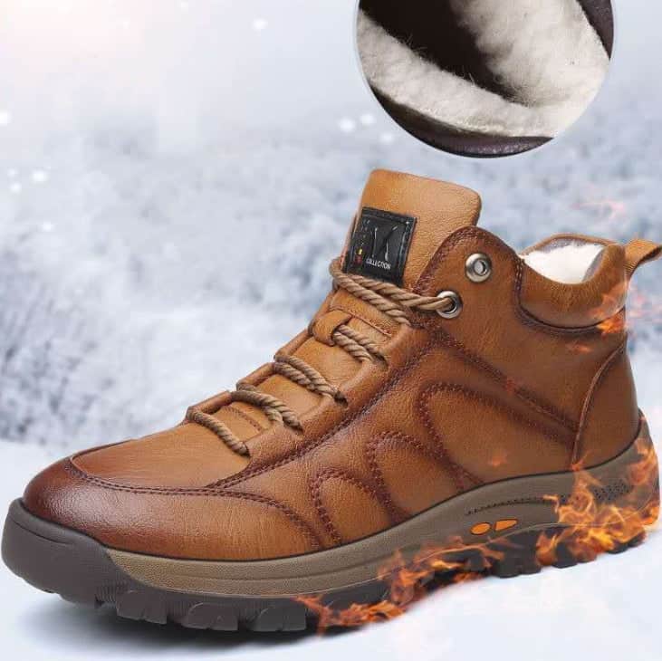 Winter Men's Cotton Shoes Wool Sports Leather Shoes BadAssWear.fi
