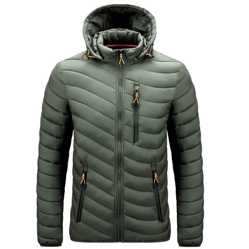 Men'S Cotton-Padded Jacket With Hooded Removable Cap badasswear