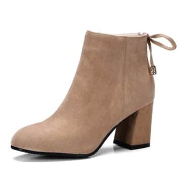 Suede square head European and American short boots women BadAssWear.fi