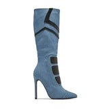 Black And White Color Simple Fashion Boots Women's Shoes Long Tube BadAssWear.fi