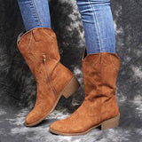 Large size low heel women boots WISH women's leather boots BadAssWear.fi
