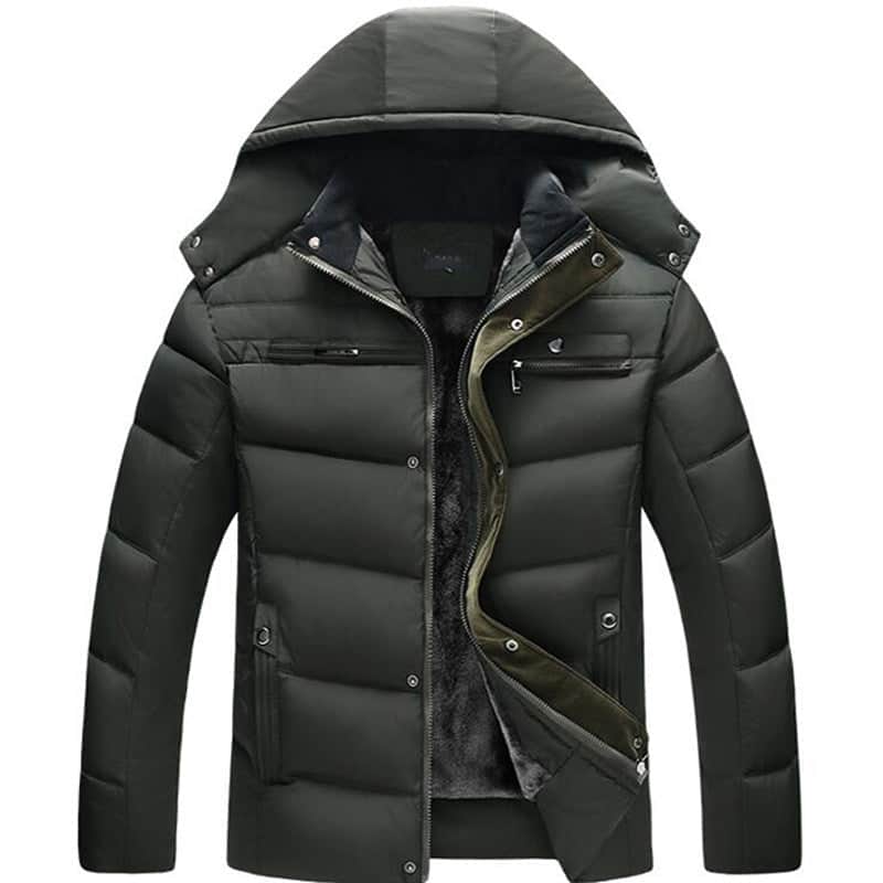 Hooded slim fit plus down padded down jacket men BadAssWear.fi