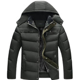 Hooded slim fit plus down padded down jacket men BadAssWear.fi