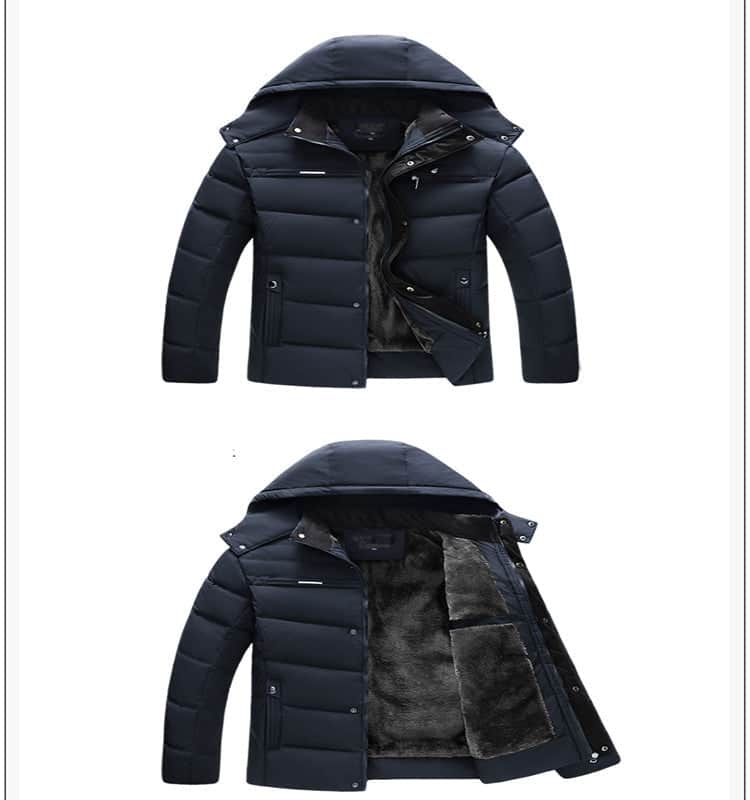 Hooded slim fit plus down padded down jacket men BadAssWear.fi