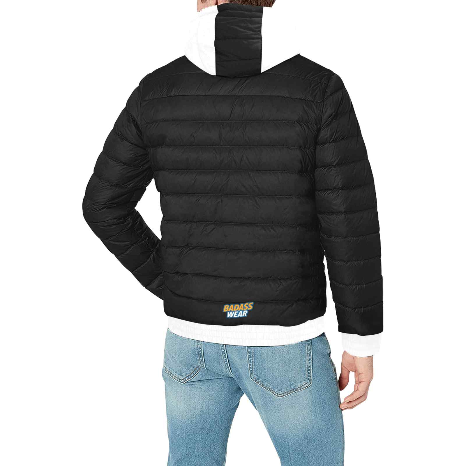 Black & white Men’s Padded Hoodie BadAssWear.fi