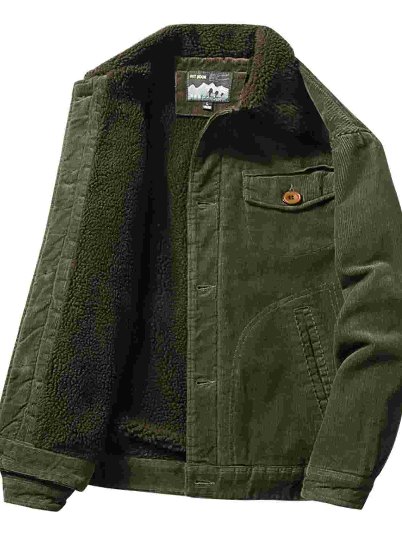 Men's Plus Size Button Up Fleece Jacket BadAssWear.fi
