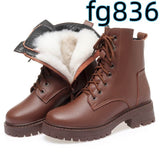 Women's Round Toe Cotton-padded Side Zipper Low Heel Casual Cowhide Shoes BadAssWear.fi